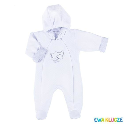 Pajac "ELEGANT" dla chłopca Ewa Klucze biały