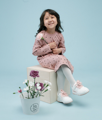 Tres Bien Pinokio Sukienka w groszki - róż groszki