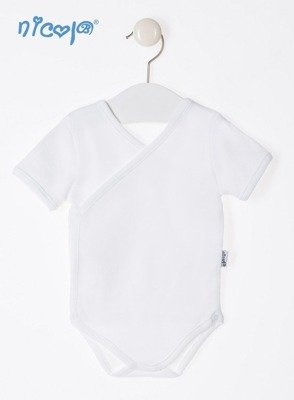 060 Body rozpinane z krótkim rękawem "Basic" Nicol - biały