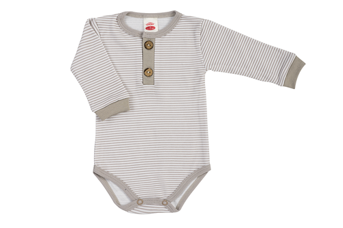 "Strip Types" Makoma Body polo z długim rękawem beżowy