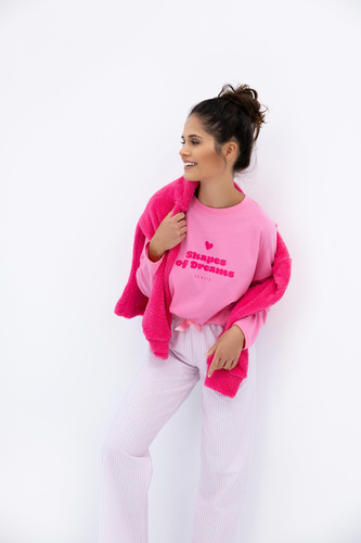 Malaya Piżama damska Sensis – bawełniana koszulka i długie spodnie z kokardką