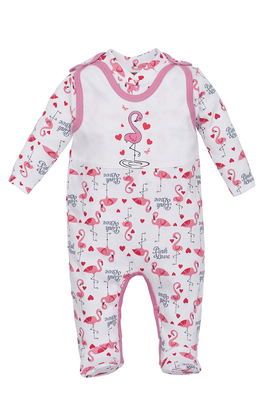 "FLAMING" Komplet śpioch + kaftan Makoma różowy