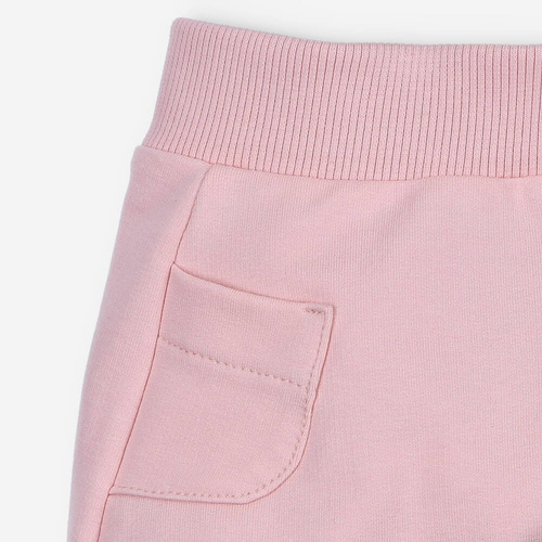 ABN-4517/PUR Spodnie dresowe kieszonka z bawełny organicznej Nini pudrowy róż