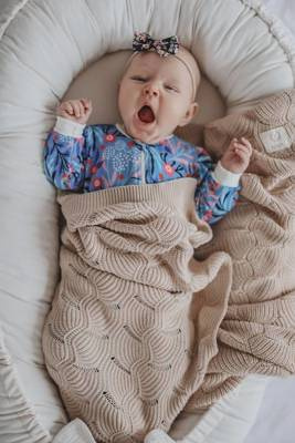 Ażurowy kocyk WAVES eco cotton Yosoy Cappuccino