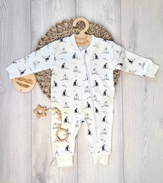 Pajacyk dla Niemowląt Mamatti PS15341 Kwiatki – Zamek, Bez Stópek