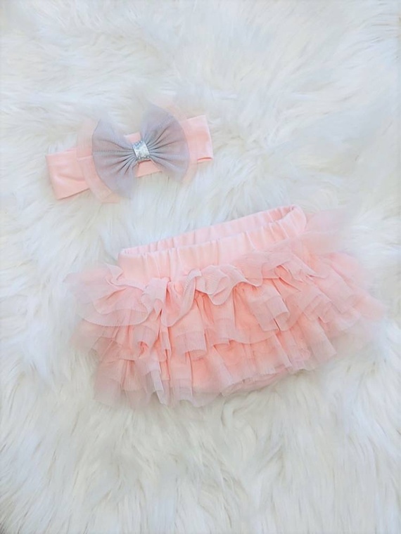 Bloomers Bambarillo ze spódniczką tiulową pudrowy róż