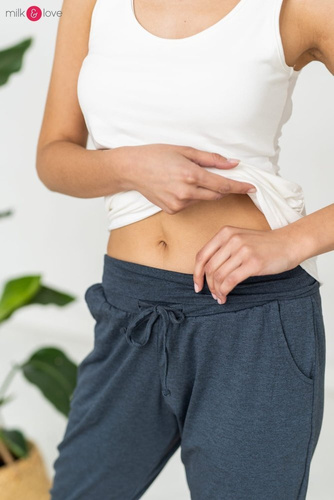 Spodnie Milk&Love dresowe joggersy grafitowy