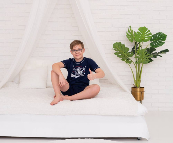 Piżama chłopięca krótki rękaw, spodnie Italian Fashion Gibson - granat