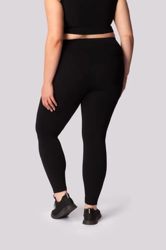 Ribbed legginsy damskie prążek Mona czarny