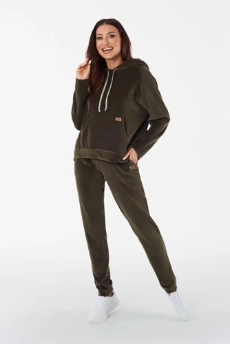 Oliw Bluza damska z kapturem Italian Fashion - oliwkowa