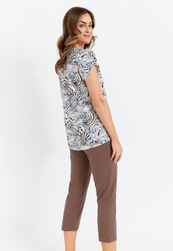 483 Piżama damska Cana - niebieski czekoladowy