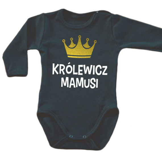 "KRÓLEWICZ MAMUSI" Moocha Body długi rękaw czarny  