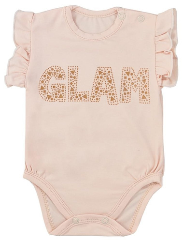 Bawełniane Body krótki rękaw "GLAM LATO" Koala-różowy