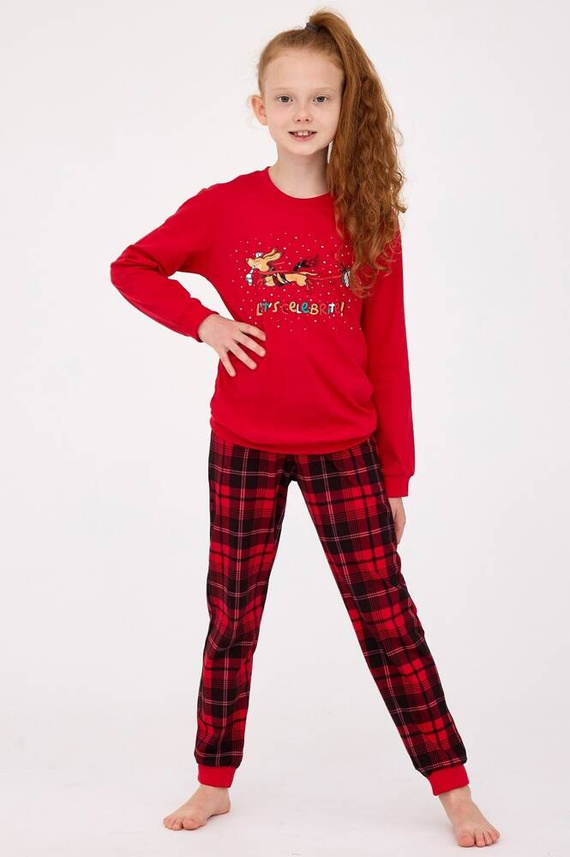 594/174 592/174 Celebrate Piżama dziewczęca Cornette czerwony