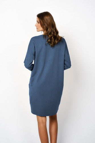 Karina tunika damska długi rękaw Italian Fashion - jeansowy