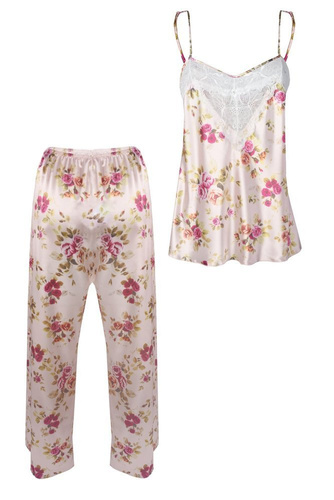 Flowers Komplet Damski Piżama DKaren - DK-KC 3 biały