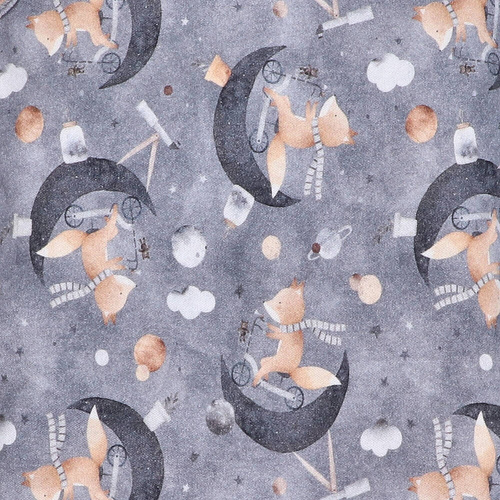 ABN-4626/LIS Space Tour Śpiochy z bawełny organicznej Nini niebieski