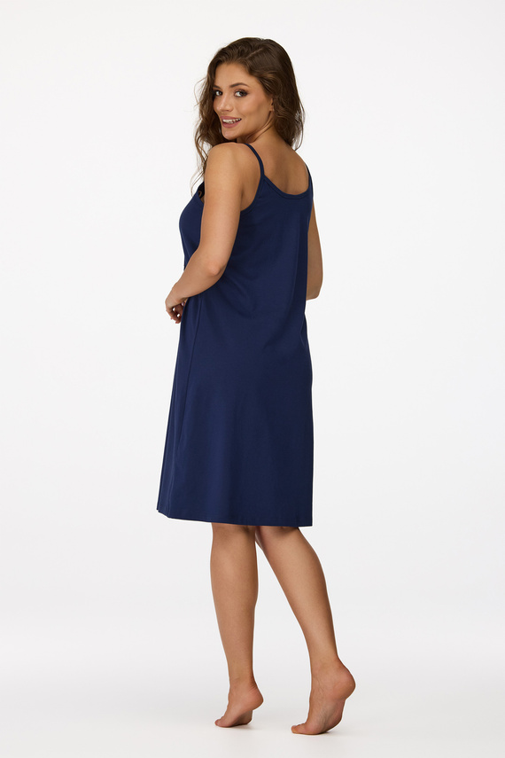 no. 25 Koszula nocna ciążowa Senizo granatowy– bawełna 100%, zamek do karmienia, ramiączka