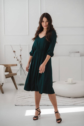 Lovely Dress Midi rękaw 3/4 sukienka ciążowa i do karmienia Milk&Love morski