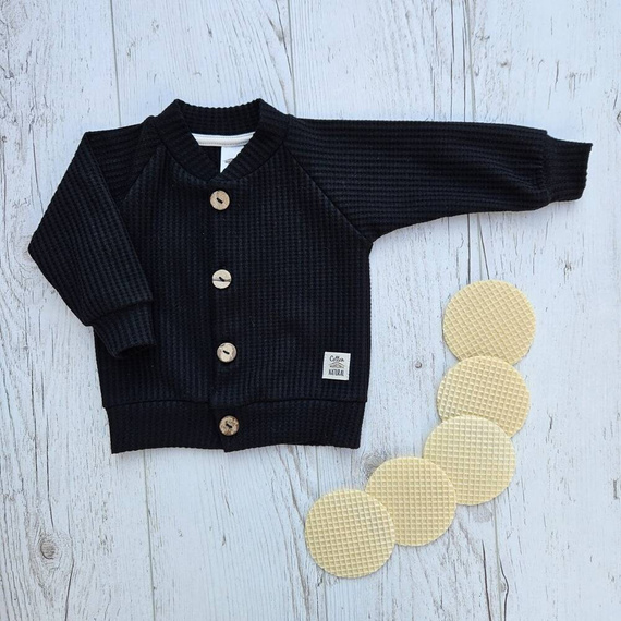 "Natural Waffel" Makoma Bluza black