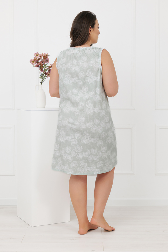 Koszula nocna szerokie ramiączko Perla Italian Fashion – 100% bawełna- miętowa
