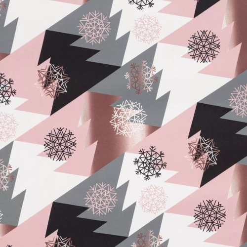 Aura Pościel świąteczna choinki z mikrowłókna Eurofirany różowy