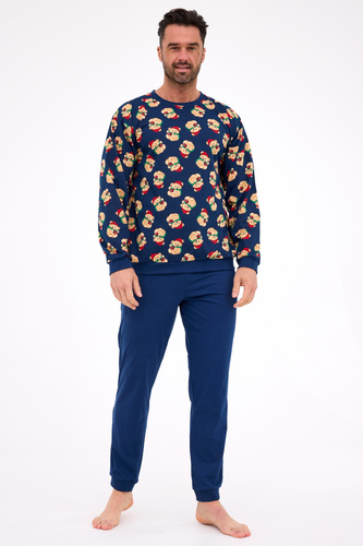 457/293 Teddy 6 Piżama męska Cornette – świąteczna, granatowa, bawełna