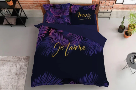 4415 A Holland 45 Pościel bawełniana Je t`aime Detexpol czarny 