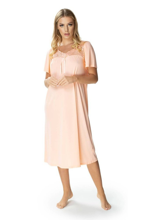 1693 Berenika halka koszula nocna damska Mewa morelowy