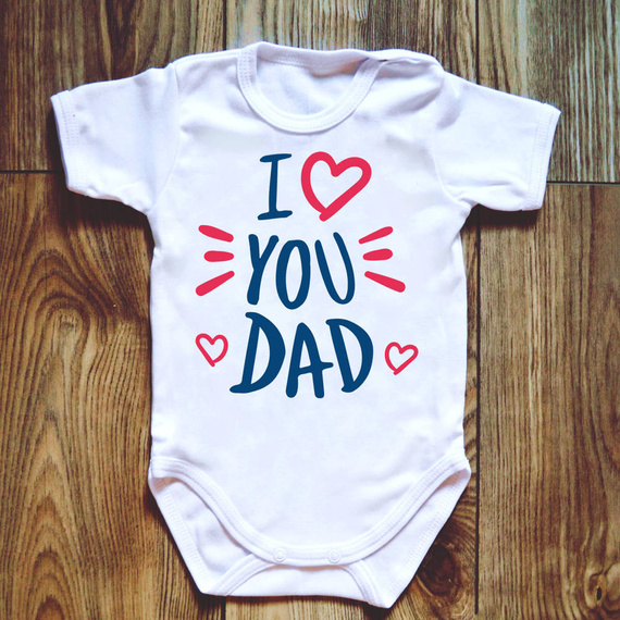 "I LOVE YOU DAD" Moocha Body krótki rękaw biały