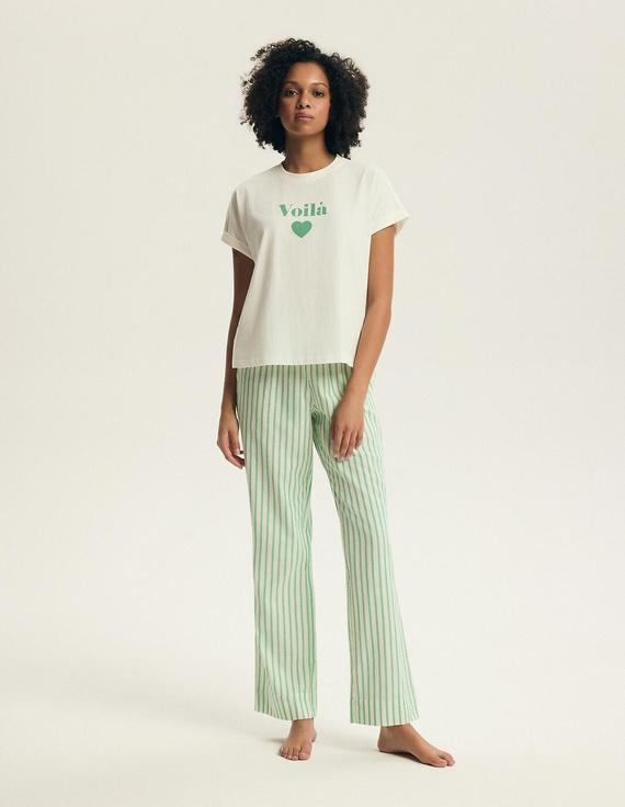 Piżama damska Henderson Darlan 43707 – bawełna, długie spodnie, print-green