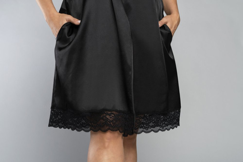 Dotyk Szlafrok krótki rękaw Italian Fashion - czarny