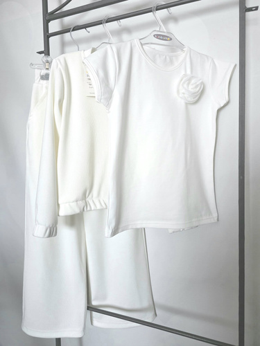 Bluzeczka dziewczęca Róża Bambarillo jersey aplikacja tiulowa