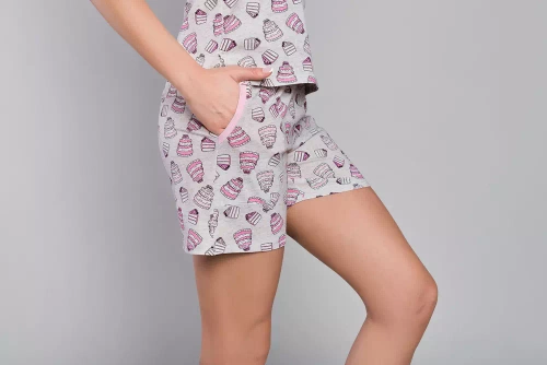 Dolce Piżama Damska wąskie ramiączko, spodenki Italian Fashion - druk