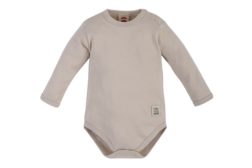 "Giraffe" Makoma Body niemowlęce z długim rękawem gładkie beżowy