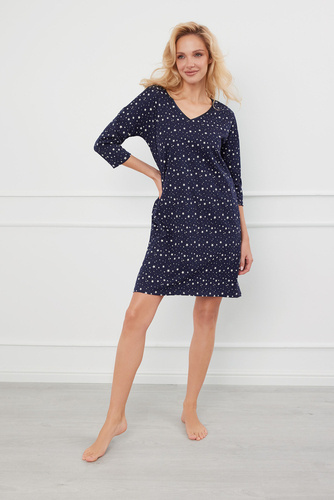 Libra koszula nocna, rękaw 3/4 Italian Fashion - druk