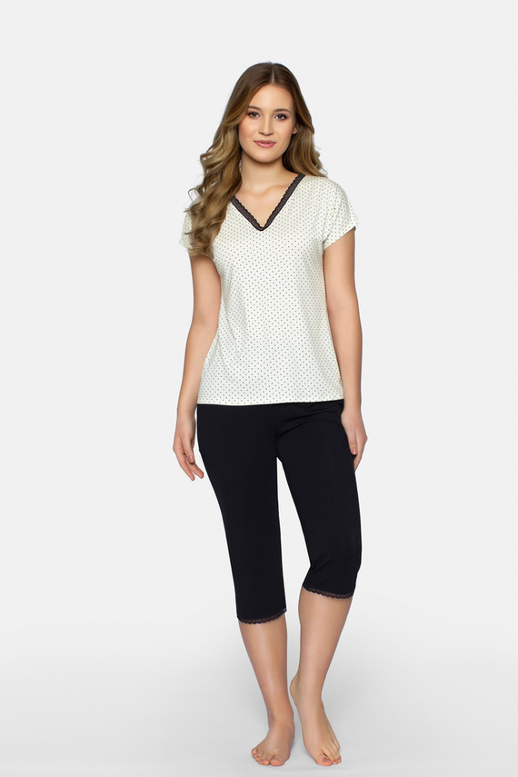 Cleo Piżama Damska 3/4 Babella - ecru