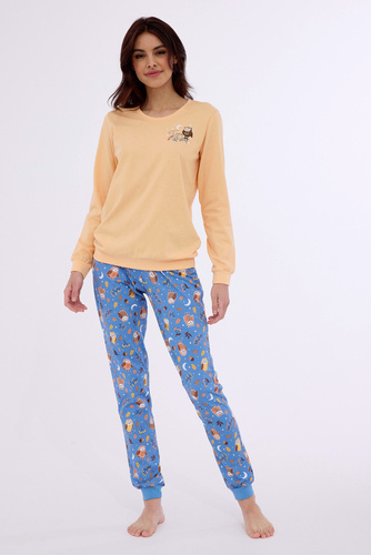 467/373 Owls Piżama damska Cornette pomarańczowy