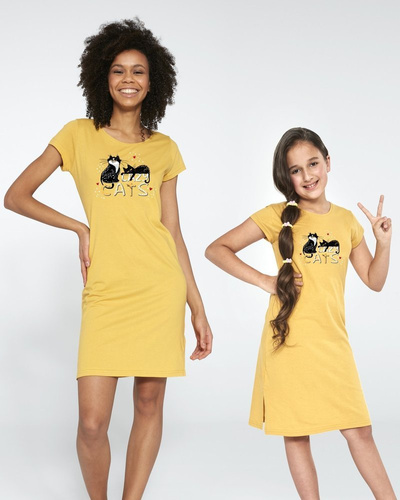 494/90, 493/90 Cats 2 Cornette Koszula dziewczęca - żółty