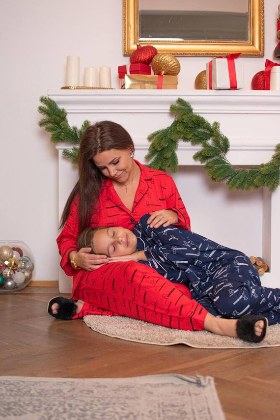 718 Madeleine Cat Love Piżama Damska Forex - czerwony