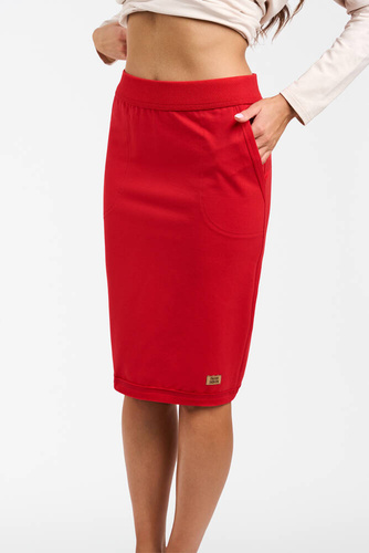 Karina spódnica damska midi Italian Fashion - czerwony