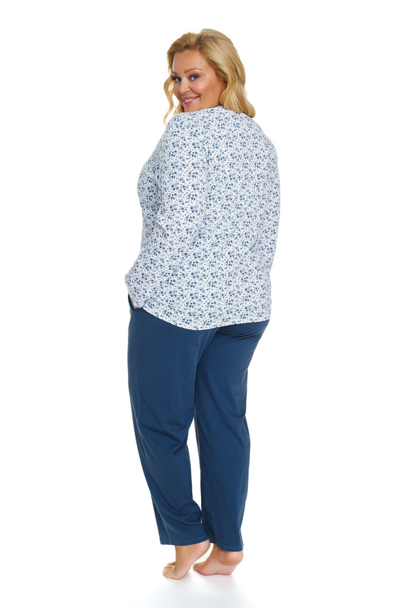 5282 Piżama Damska Plus Size Doctor Nap - navy bloom