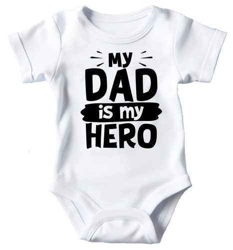 "My dad is my hero" Moocha Body krótki rękaw biały