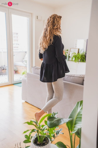 Długie legginsy z niskim pasem Milk&Love jasny szary melanż