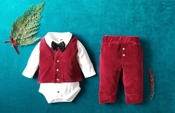Spodnie eleganckie Little Gentleman 410W Marija - bordo