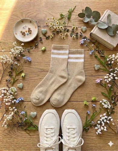 Skarpety damskie Noviti SB149 bawełniane miękkie nieuciskające beżowy