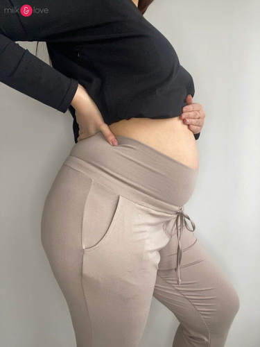 Spodnie Milk&Love dresowe joggersy beżowy