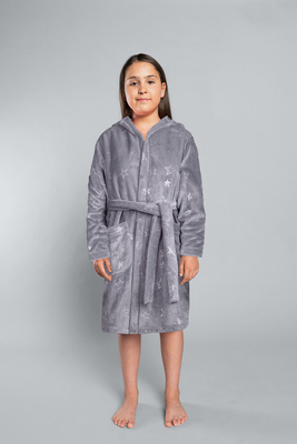 Arte Italian Fashion Szlafrok dziewczęcy- szary