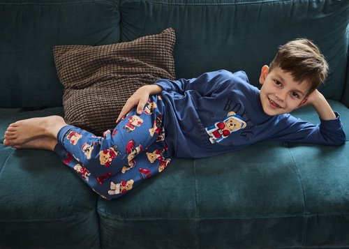 593/178 966/178 Piżama chłopięca Cornette Boxer | Bawełna, nadruk, spodnie wzorzyste, ściągacze