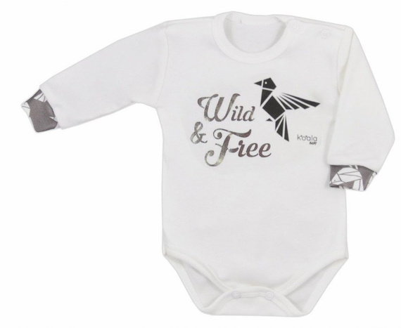 Body niemowlęce "ORIGAMI" Koala biały- niebieski